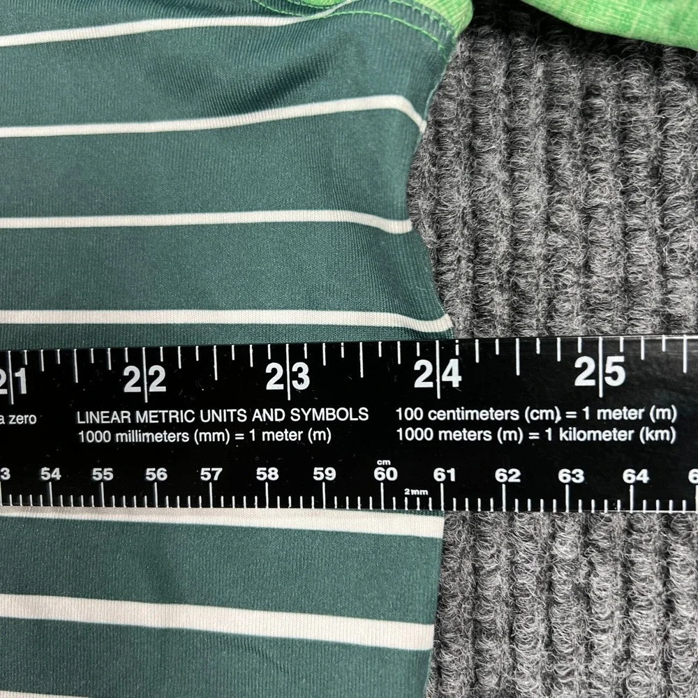 Nike‎ Tiger Woods Polo Mens Large Green Striped Short Sleeve Golf Outdoor